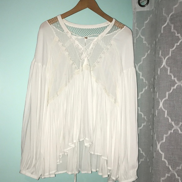 FREE PEOPLE flowy white top - Picture 2 of 8